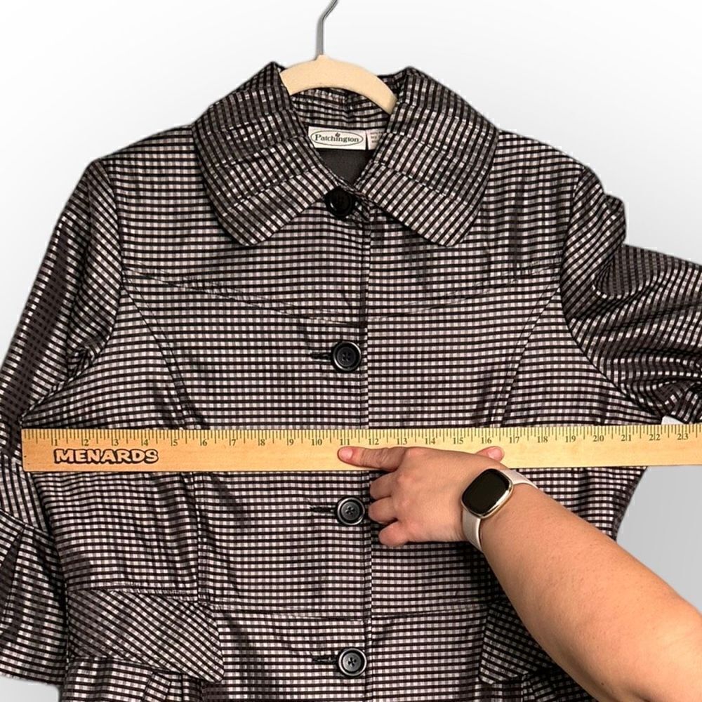 Patchington Jacket Check Pattern Black & White 10… - image 3